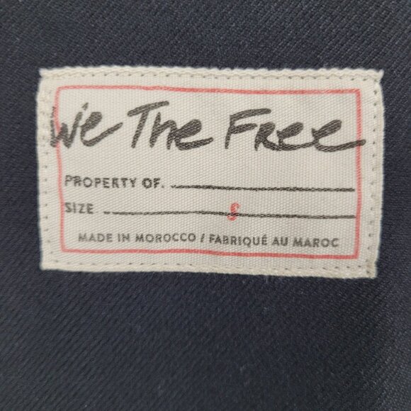 We The Free Free People Black Buttoned Cropped Notch Blazer Jacket Size Small S - Picture 3 of 14